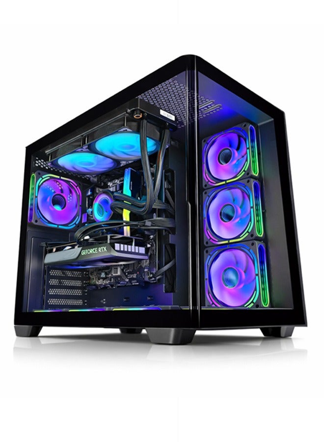 Game Sekret HiFly حاسوب ألعاب – بمعالج Intel Core i5-14400F، وبطاقة GeForce RTX 5060 Ti سعة 16GB، وذاكرة 32GB DDR5، وتخزين NVMe SSD سعة 1TB، ومبرّد سائل 240mm، ولوحة B760، ومزوّد طاقة 750W 80+، واتصال Wi-Fi وBluetooth، ونظام Windows 11 Pro، من Game Sekret، مع ضمان لمدة سنة واحدة. - Image 1